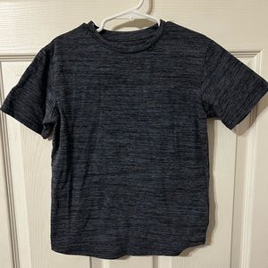 Boys First Wave Dark Gray/Blue Short Sleeve T-Shirt, Size 6/7